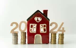 New year 2024 money and house concept